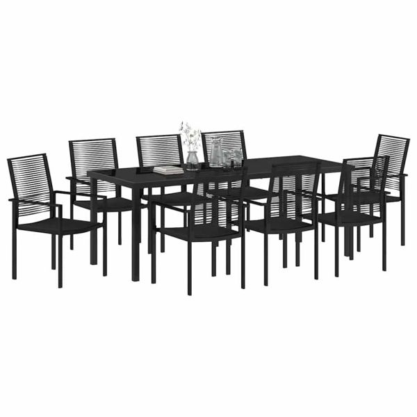 Комплект за хранене в градината 9 pcs Черно