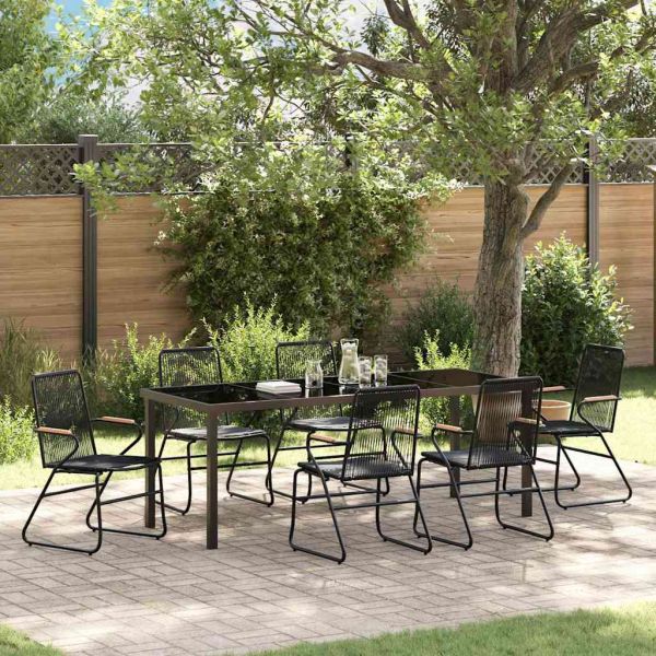 Комплект за хранене в градината 7 pcs Черно