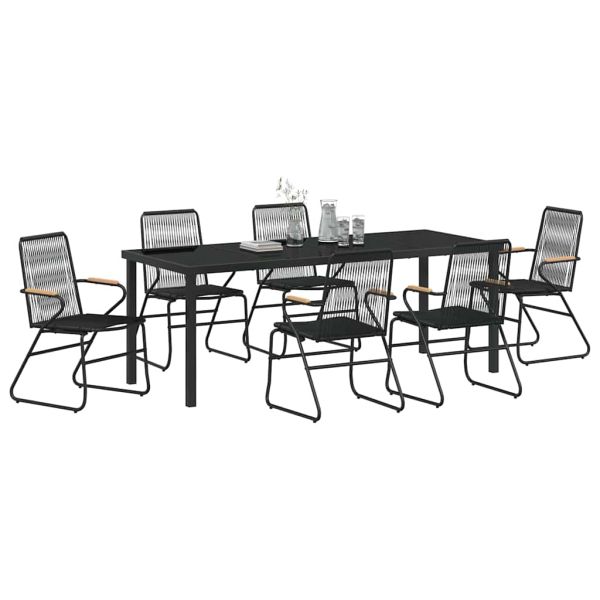 Комплект за хранене в градината 7 pcs Черно