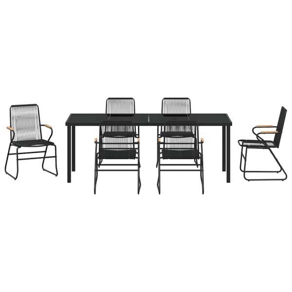 Комплект за хранене в градината 7 pcs Черно