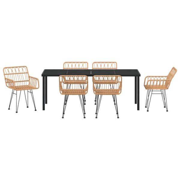 Комплект за хранене в градината 7 pcs Кафяво