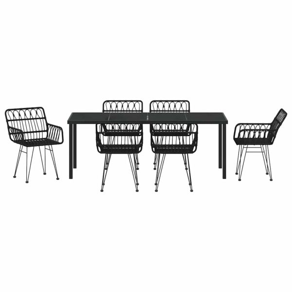 Комплект за хранене в градината 7 pcs Черно