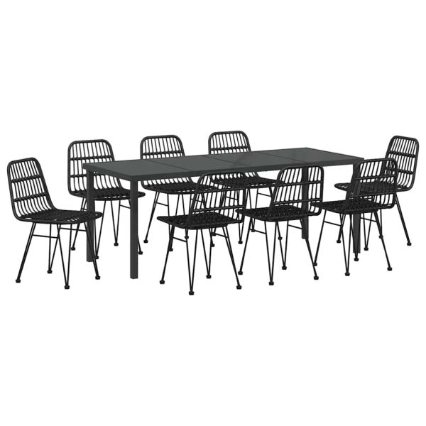 Комплект за хранене в градината 9 pcs Черно