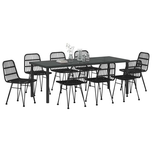Комплект за хранене в градината 9 pcs Черно