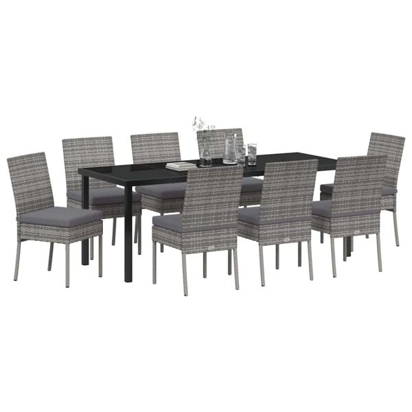 Комплект за хранене в градината 9 pcs Сив