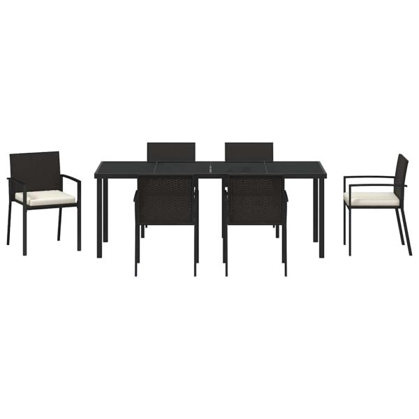 Комплект за хранене в градината 7 pcs Черно