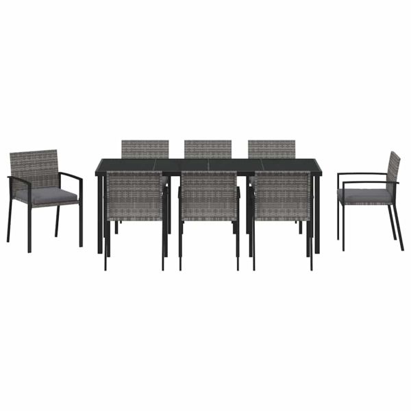 Комплект за хранене в градината 9 pcs Сив