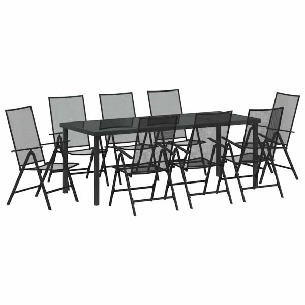 Комплект за хранене в градината 9 pcs Антрацит