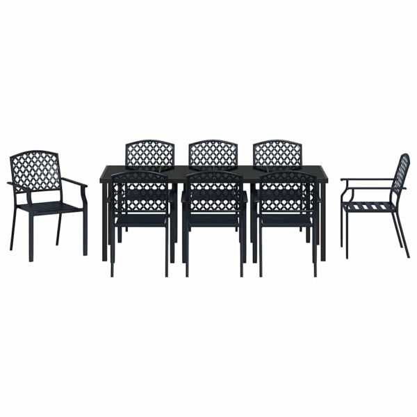 Комплект за хранене в градината 9 pcs Антрацит