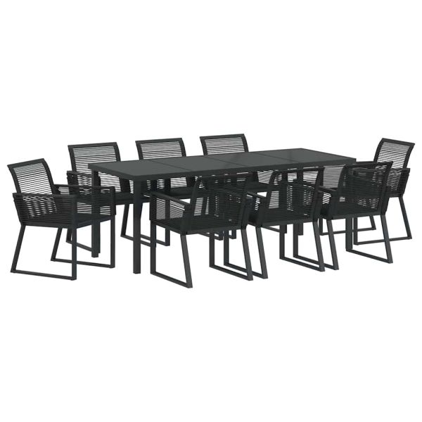 Комплект за хранене в градината 9 pcs Черно