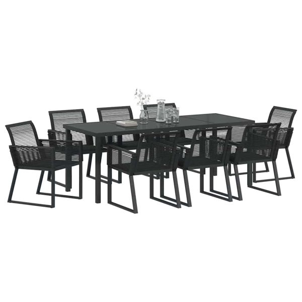 Комплект за хранене в градината 9 pcs Черно