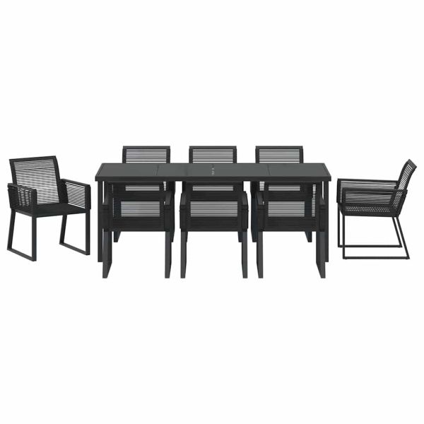 Комплект за хранене в градината 9 pcs Черно