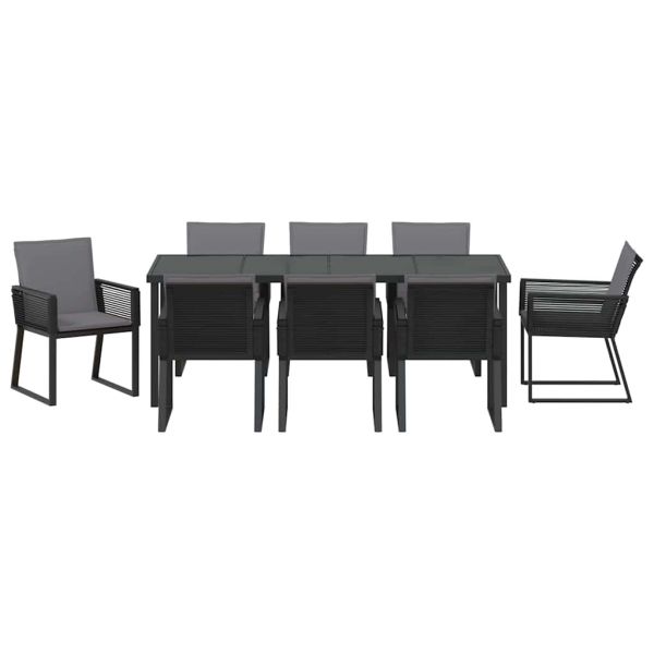 Комплект за хранене в градината 9 pcs Черно