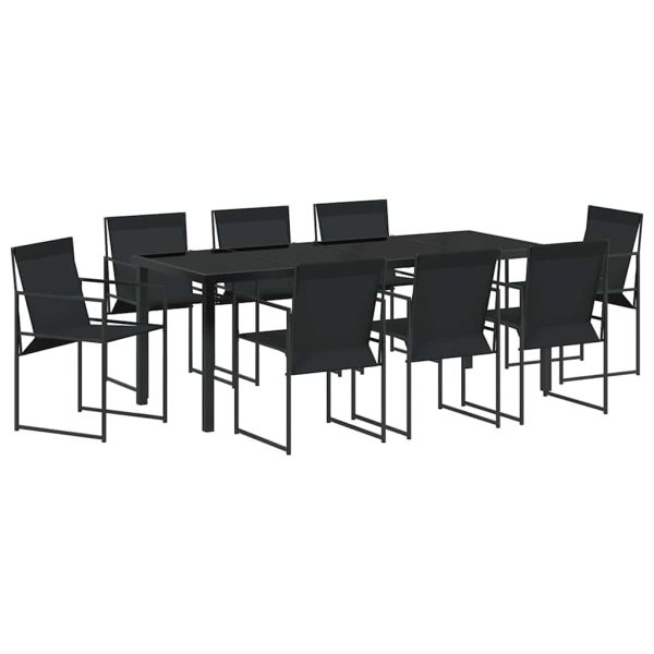 Комплект за хранене в градината 9 pcs Черно Текстилен и стомана