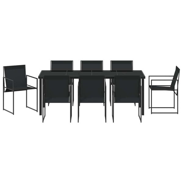Комплект за хранене в градината 9 pcs Черно Текстилен и стомана
