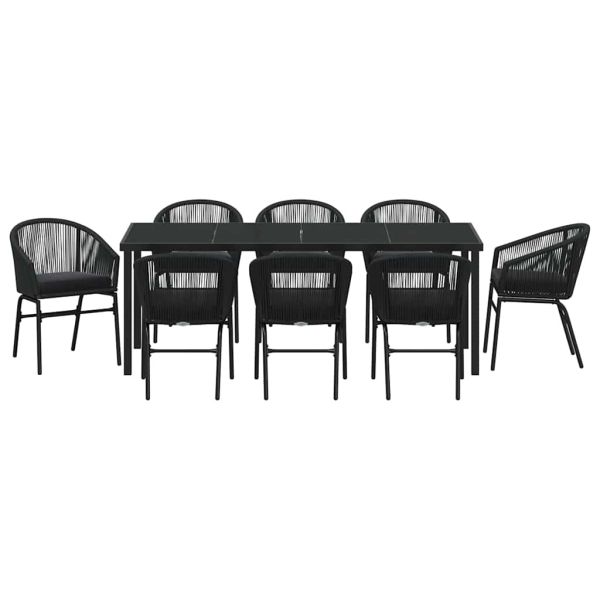 Комплект за хранене в градината 9 pcs Черно