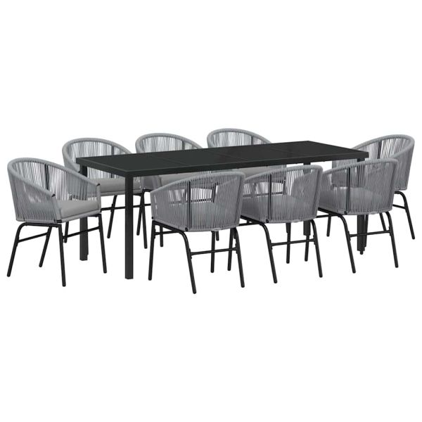 Комплект за хранене в градината 9 pcs Антрацит