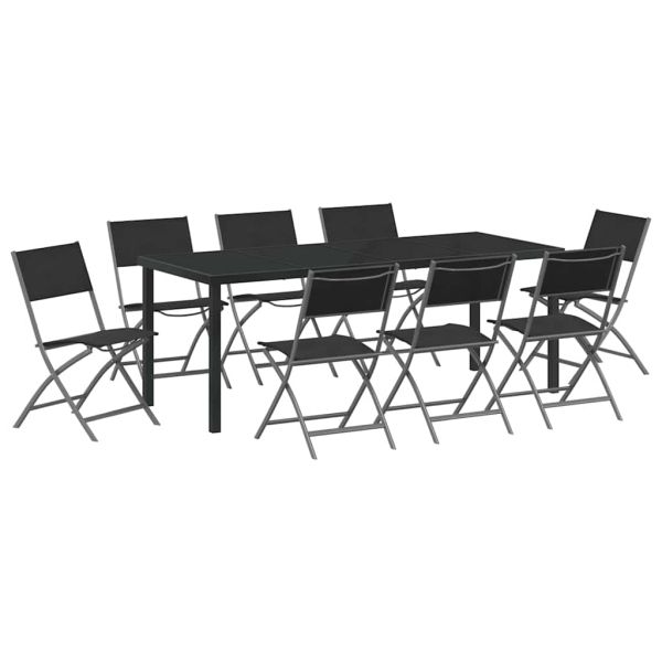 Комплект за хранене в градината 9 pcs Черно
