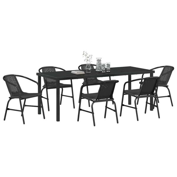 Комплект за хранене в градината 7 pcs Черно