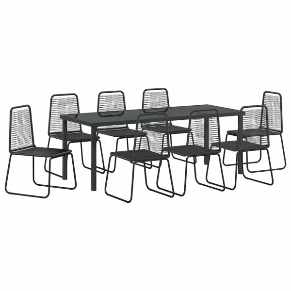 Комплект за хранене в градината 9 pcs Черно