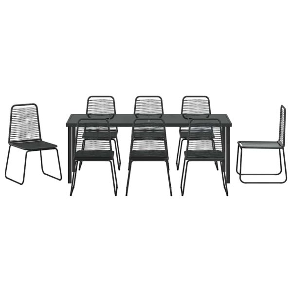 Комплект за хранене в градината 9 pcs Черно