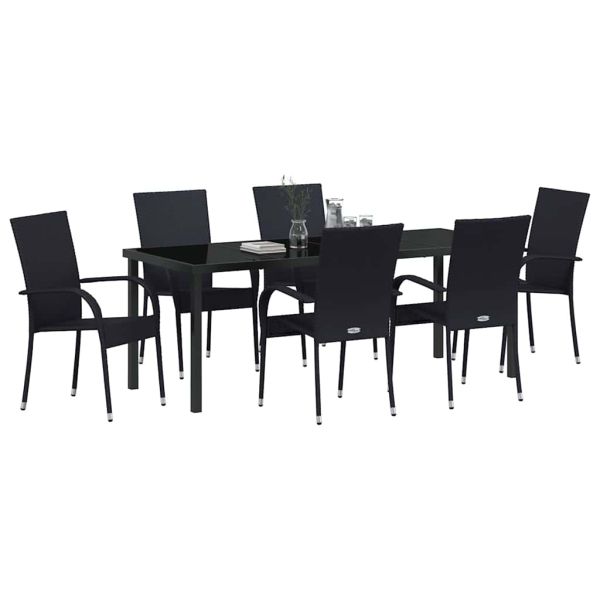 Комплект за хранене в градината 7 pcs Черно