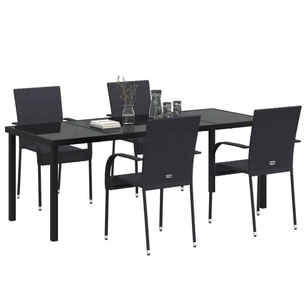 Комплект за хранене в градината 5 pcs Черно