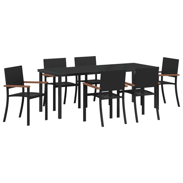 Комплект за хранене в градината 7 pcs Черно