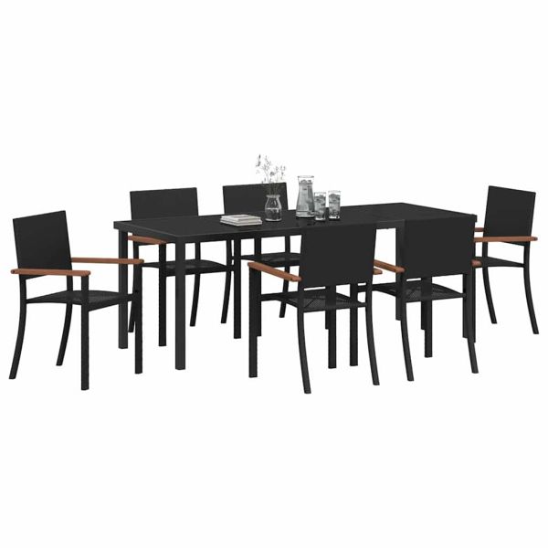 Комплект за хранене в градината 7 pcs Черно