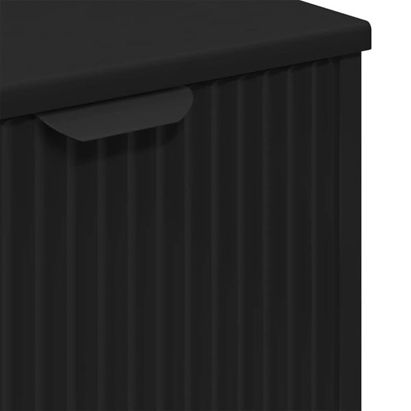 Шкаф за мивка в баня Черно 60,5 x 33,5 x 61 см Инженерно дърво