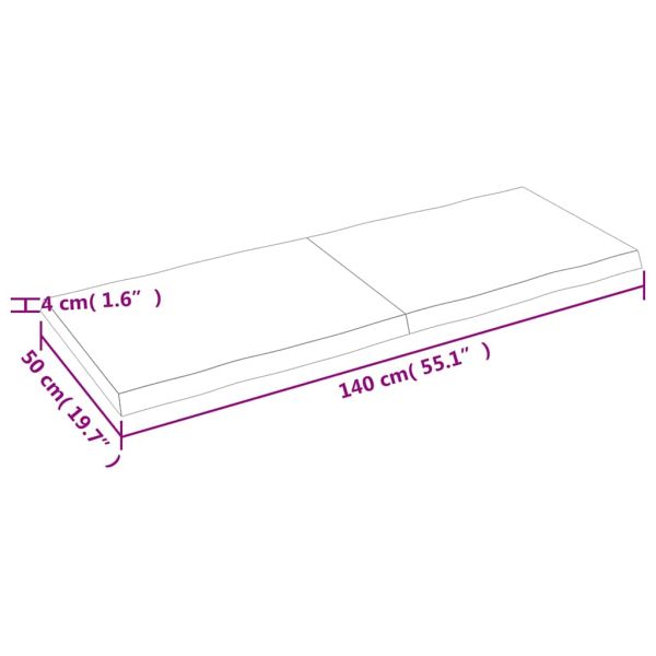 Плот за маса светлокафяв 140x50x(2-4) см обработен масивен дъб