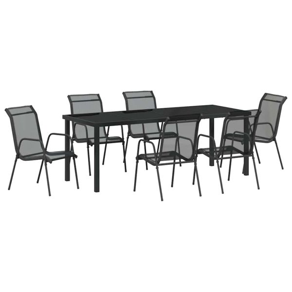 Комплект за хранене в градината 7 pcs Черно