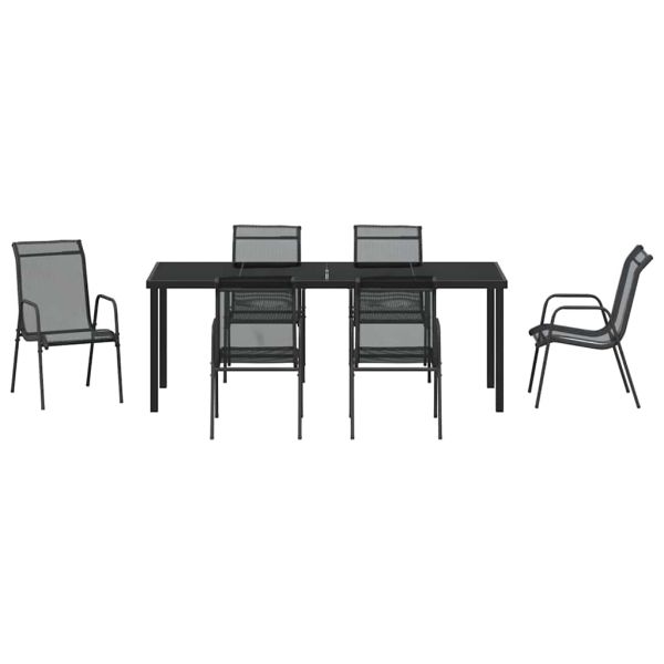 Комплект за хранене в градината 7 pcs Черно