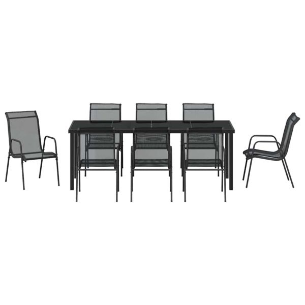 Комплект за хранене в градината 9 pcs Черно