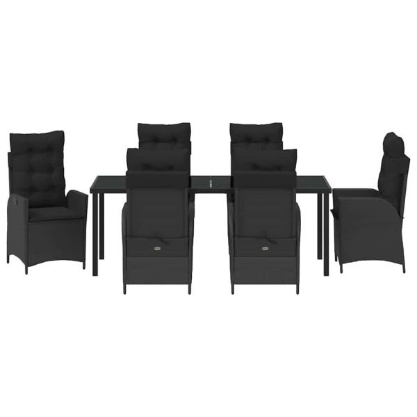 Комплект за хранене в градината 7 pcs Черно полиратан
