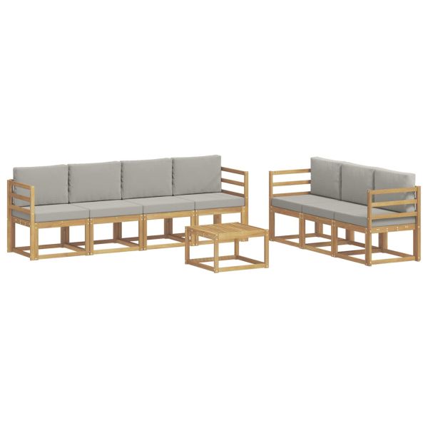 Комплект дивани за открито 8 pcs Бяло и светлосиво
