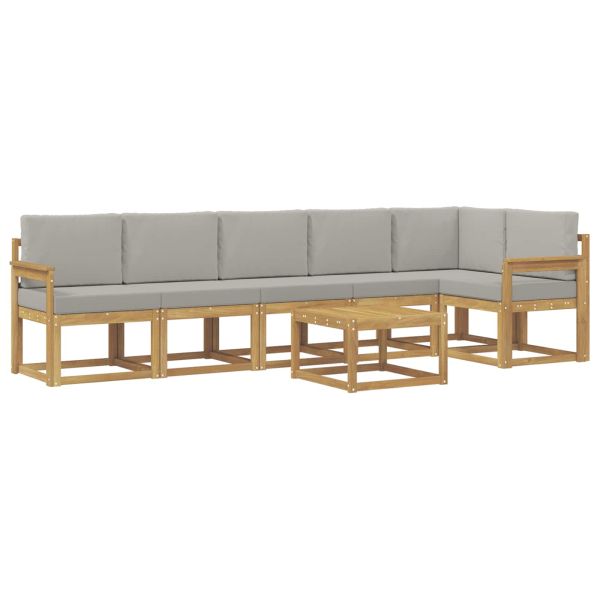 Комплект дивани за открито 7 pcs Бяло и светлосиво