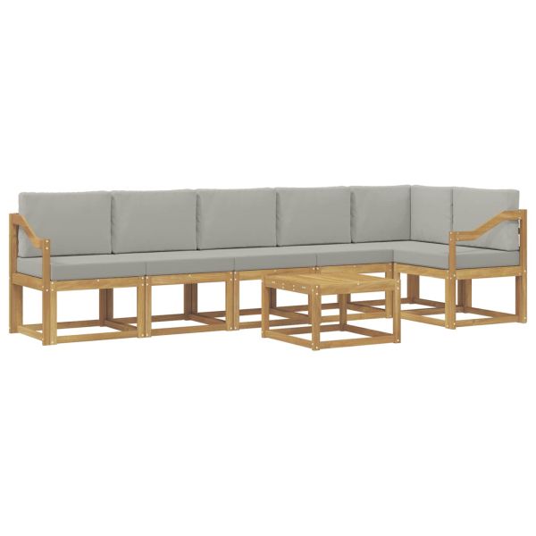 Комплект дивани за открито 7 pcs Бяло и светлосиво