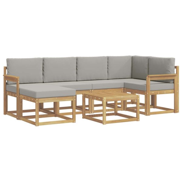 Комплект дивани за открито 7 pcs Бяло и светлосиво