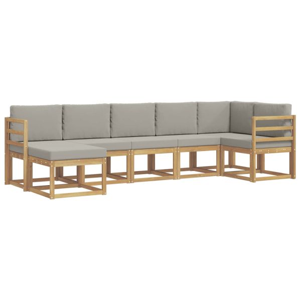 Комплект дивани за открито 7 pcs Бяло и светлосиво