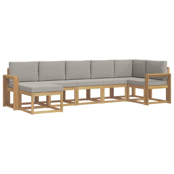 Комплект дивани за открито 7 pcs Бяло и светлосиво