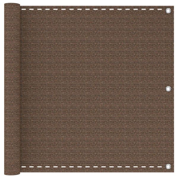 Балконен екран Кафяво 75 x 700 cm HDPE и алуминий