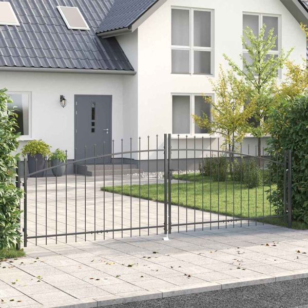 Двойна порта с заключване Woerden Сив 400 x 199.5 см Стомана