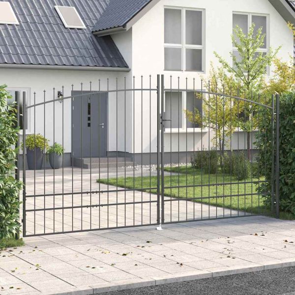 Двойна порта с заключване Woerden Сив 400 x 249,5 см Стомана