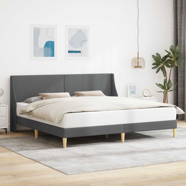 Рамка за легло с таблото Тъмносиво 183 x 213 cm Текстил