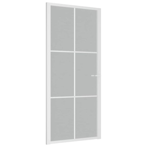 Интериорна врата 93x201,5 см бял мат стъкло и алуминий