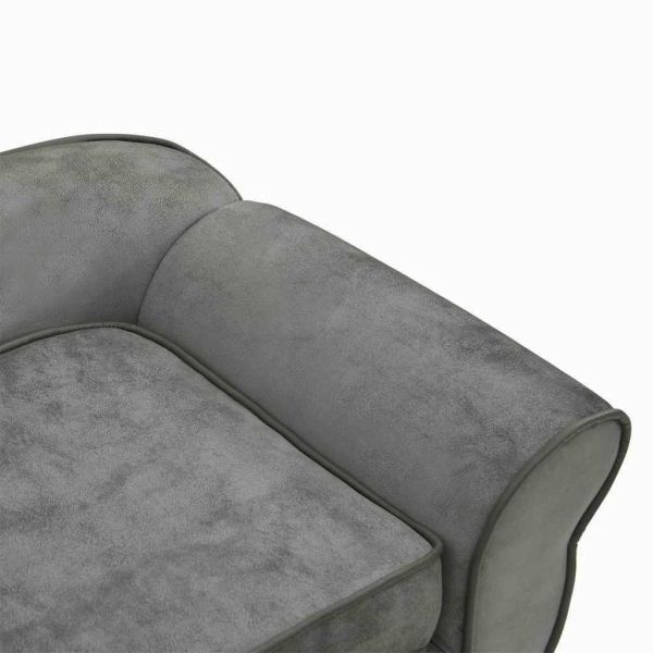 Диван за кучета, тъмносив, 72x45x30 см, плюш
