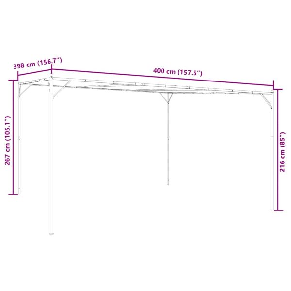 Шатра, антрацит, 4x4 м, 180 г/м², плат и стомана