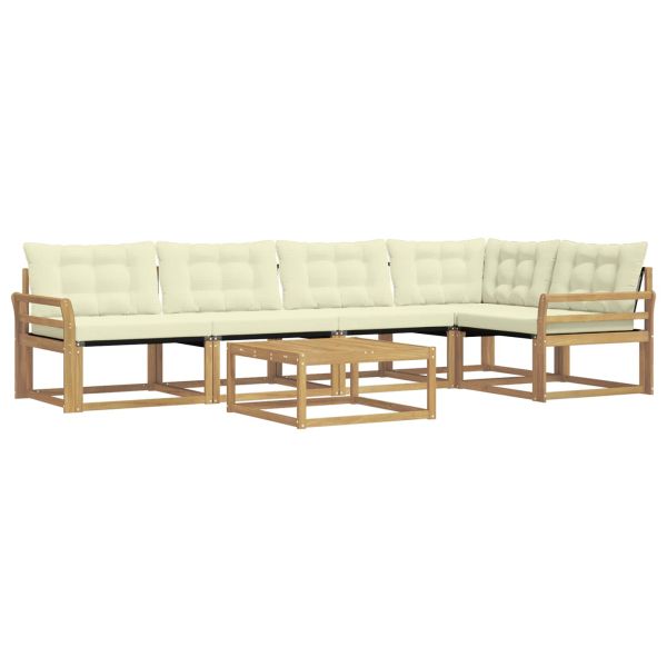 Комплект дивани за открито 6 pcs Бяло и кремаво 79 x 79 x 37 см