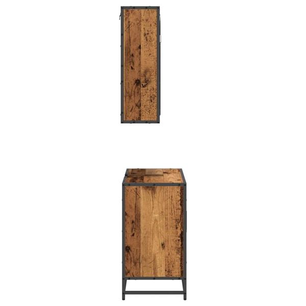 Комплект мебели за баня 2 pcs Старо дърво Инженерно дърво